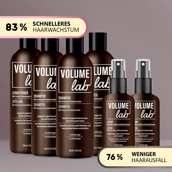 Volume Lab Produkte fördern neues Haarwachstum, machen das Haar dicker und den Haarausfall zu reduzieren